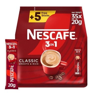 Nescafe 3In1 Classic Pouch 20Gm X 30 Plus 5Free, 10 Pieces Per Carton
